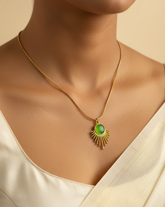 Green Opal Sun Pendant