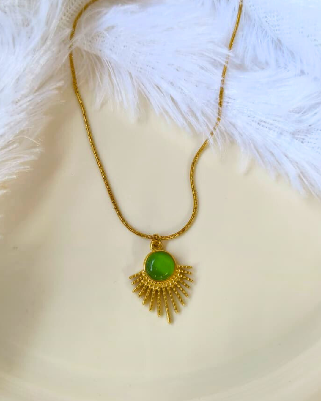 Green Opal Sun Pendant