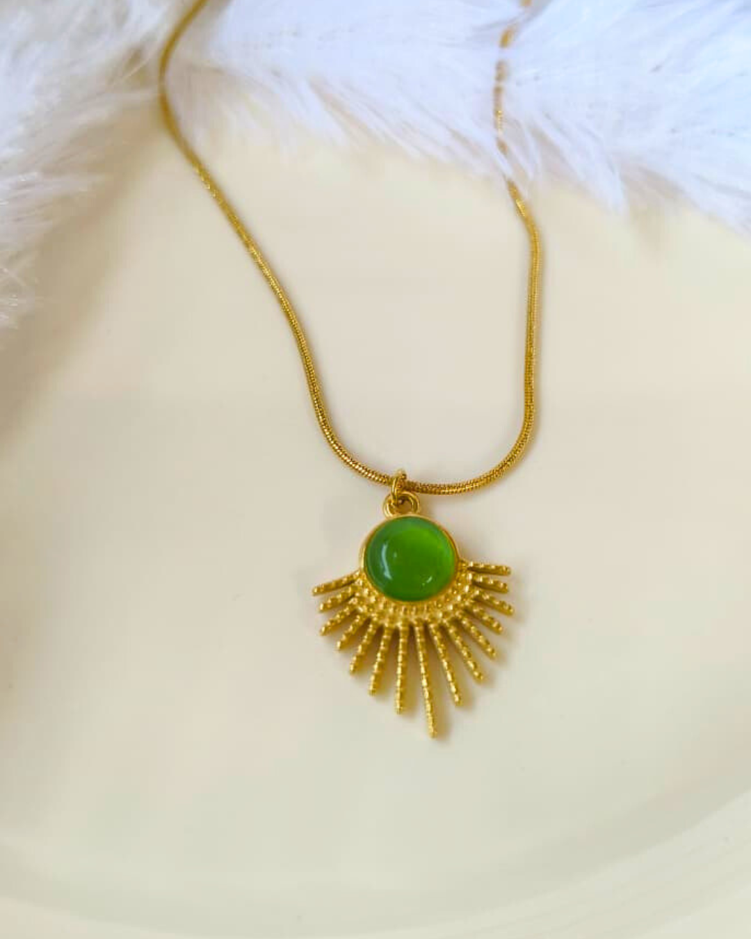 Green Opal Sun Pendant