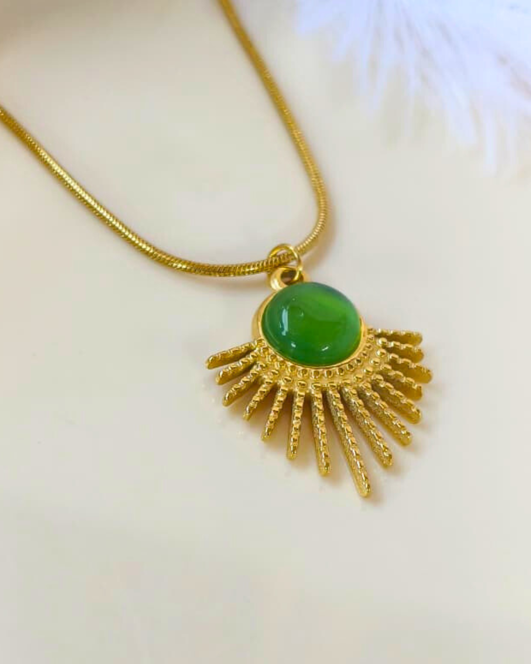 Green Opal Sun Pendant