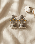 Amber Pearl Jhumka Earrings - LozziAmber Pearl Jhumka EarringsEarrings
