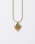 Aura Sunburst Pendant Necklace – Gold & Green Jade - LozziAura Sunburst Pendant Necklace – Gold & Green Jade