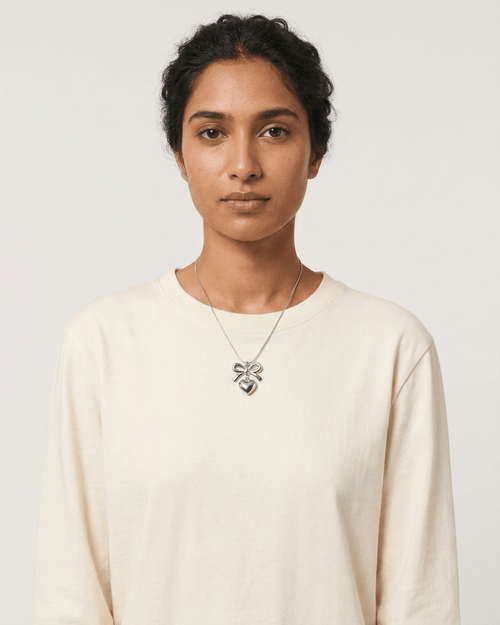 Bow Heart Pendant Necklace - LozziBow Heart Pendant NecklacePendant