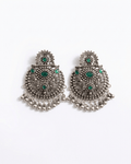 Emerald Oxidized Chandbali Earrings - LozziEmerald Oxidized Chandbali EarringsEarrings
