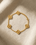 Gold Floral Clover Charm Bracelet - LozziGold Floral Clover Charm BraceletBracelet