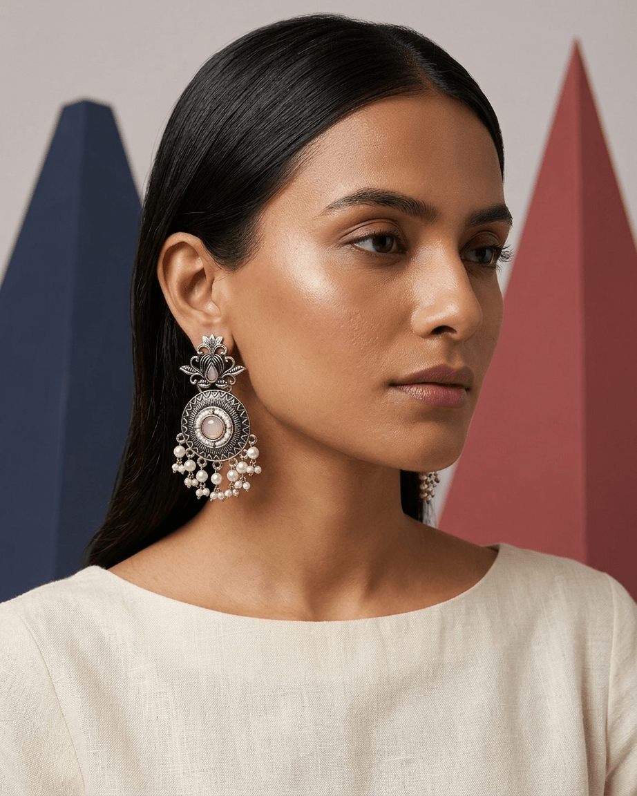 Pearl Chandbali Statement Earrings - LozziPearl Chandbali Statement EarringsEarrings