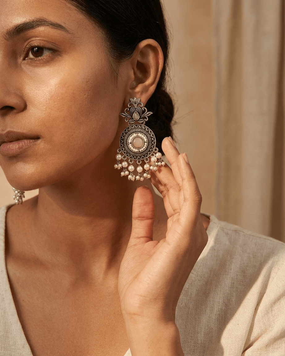 Pearl Chandbali Statement Earrings - LozziPearl Chandbali Statement EarringsEarrings