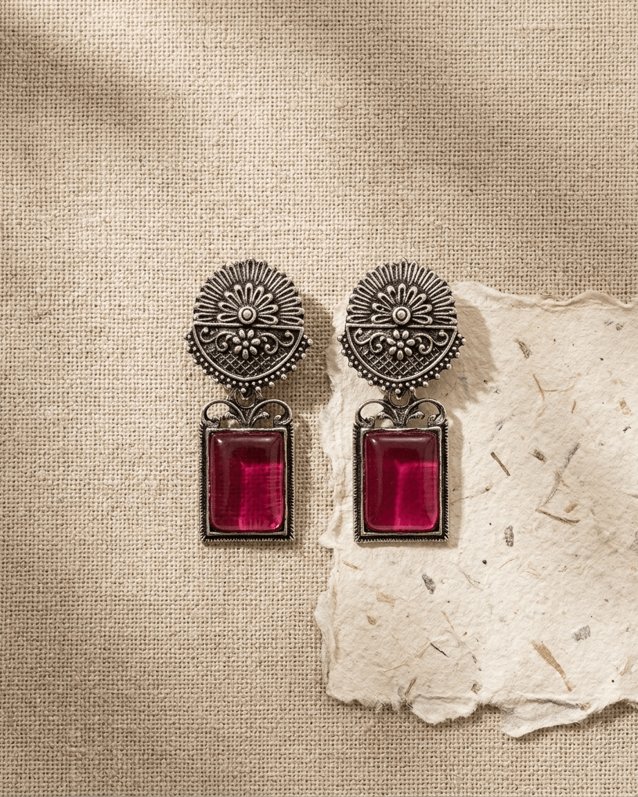 Ruby Heritage Statement Earrings - LozziRuby Heritage Statement EarringsEarrings