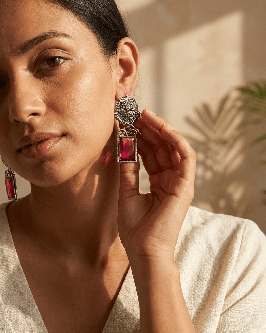 Ruby Heritage Statement Earrings - LozziRuby Heritage Statement EarringsEarrings
