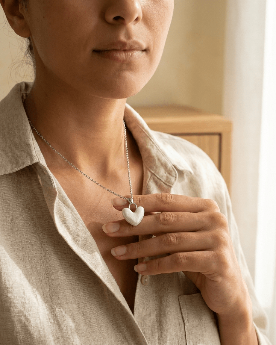 Stone Heart Pendant Necklace - LozziStone Heart Pendant NecklacePendant